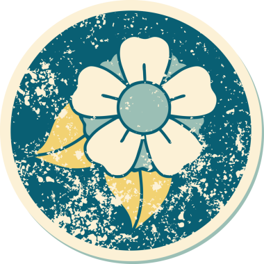 Bir insan tarafından çizilmiş bir çiçeğin sembolik dövmesi.