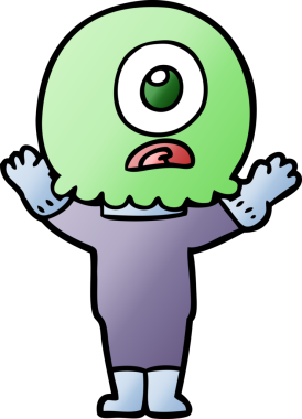 Çizgi film Tepegöz uzaylı uzay adamı bir insan tarafından çizildi.