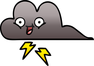 Bir insan tarafından çizilmiş bir fırtına bulutunun gölgelenmiş karikatürü