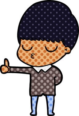 Bir insan tarafından çizilmiş sakin çocuk çizgi filmi.