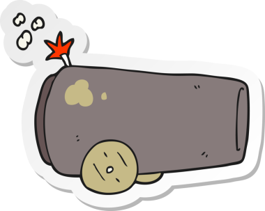 Bir insan tarafından çizilmiş bir karikatür topunun etiketi.