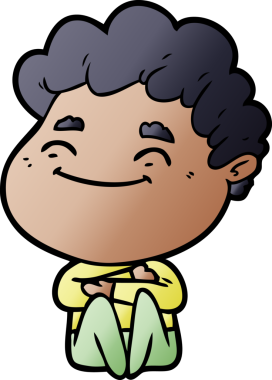 Bir insan tarafından çizilmiş çizgi film dostu bir adam.