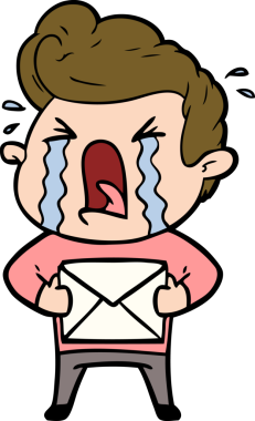 Bir insan tarafından çizilmiş ağlayan bir karikatür.