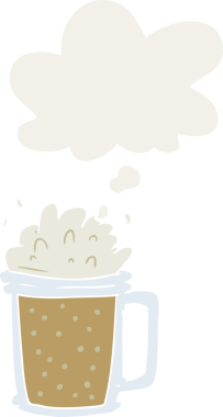 Düşünce baloncuklu çizgi film birası insan tarafından çizilmiş.