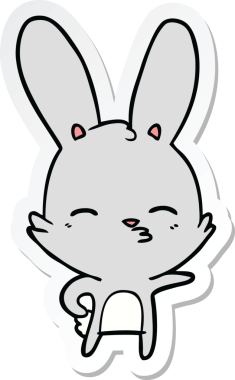 Bir insan tarafından çizilmiş meraklı bir tavşan karikatürü.