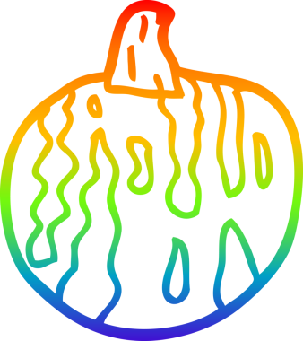 gökkuşağı gradyan çizgi çizimi bir insan tarafından çizilmiş bir karpuz