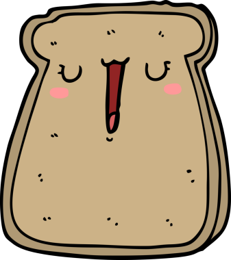 Bir insan tarafından çizilmiş çizgi film tostu.