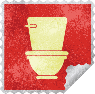 Bir insan tarafından çizilmiş tuvalet karesi çıkartma vektör illüstrasyonu