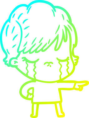 Bir insan tarafından çizilmiş ağlayan bir karikatür çizimi.