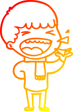 Bir insan tarafından çizilmiş gülen adamın sıcak çizgi çizimi.