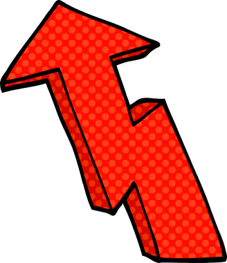 bir insan tarafından çizilmiş karalama büyüme oku