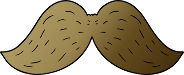 Bir insan tarafından çizilmiş çizgi film bıyığı.