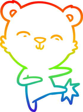 Mutlu bir kutup ayısının bir insan tarafından çizilmiş gökkuşağı gradyanı çizimi