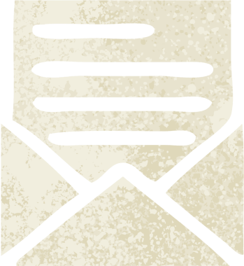 Bir insan tarafından çizilmiş bir mektup ve zarfın retro çizim tarzı karikatürü