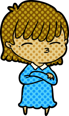 Bir insan tarafından çizilmiş karikatür kadın.