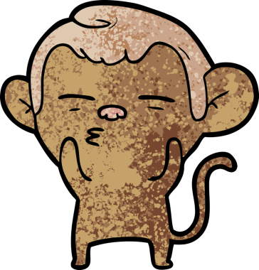 bir insan tarafından çizilmiş şüpheli maymun çizgi filmi