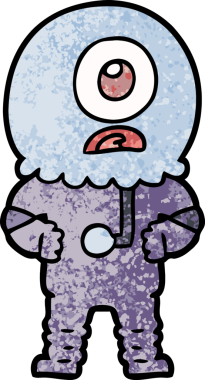 Çizgi film Tepegöz uzaylı uzay adamı bir insan tarafından çizildi.