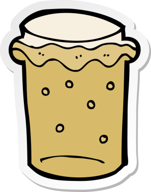 Bir insan tarafından çizilmiş bir bardak bira etiketi.