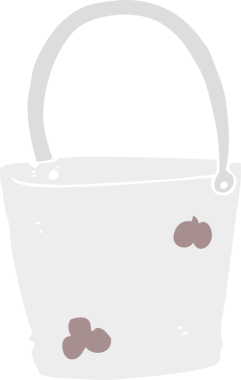 Bir insan tarafından çizilmiş kovanın düz renk çizimi