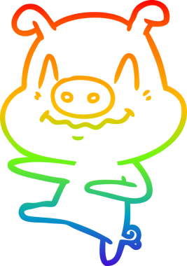 gökkuşağı gradyan çizimi bir insan tarafından çizilmiş sinir çizgi domuz dansı