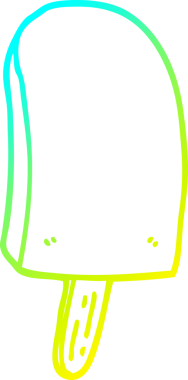 Bir insan tarafından çizilmiş buz lolipopunun soğuk gradyan çizgisi