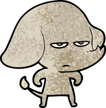 Bir insan tarafından çizilmiş kızgın bir fil.