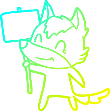 Bir insan tarafından çizilmiş dost canlısı bir kurt çizgi çizimi.