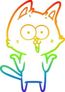 gökkuşağı gradyan çizimi bir insan tarafından çizilmiş komik bir çizgi film kedisi