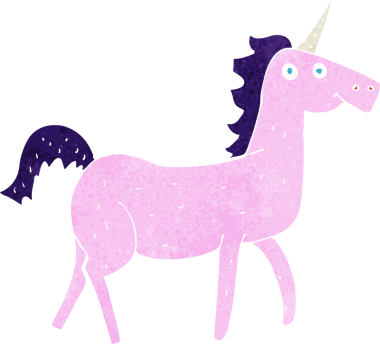 Bir insan tarafından çizilmiş tek boynuzlu at çizgi filmi.