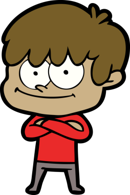 Bir insan tarafından çizilmiş mutlu çizgi film adamı.