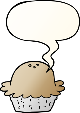 bir insan tarafından çizilmiş yumuşak eğimli konuşma baloncuklu çizgi film pastası