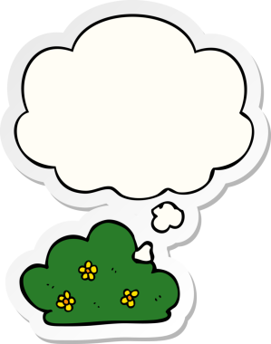 Düşünce baloncuklu karikatür çiti bir insan tarafından çizilmiş bir çıkartma