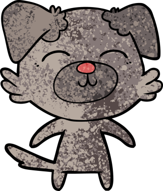 Bir insan tarafından çizilmiş çizgi film köpeği.