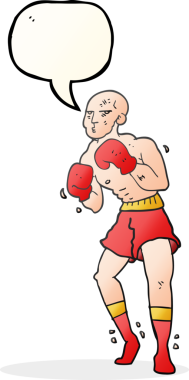 Bir insan tarafından çizilmiş serbest konuşma balonu çizgi film boksörü