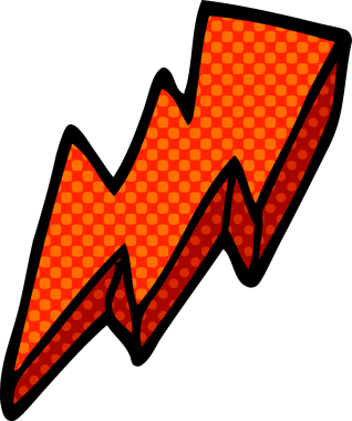 Bir insan tarafından çizilmiş karalama yıldırım sembolü.