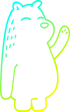 Bir insan tarafından çizilen kutup ayısının soğuk çizgi çizimi.