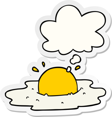 Düşünce baloncuklu yumurta, insan tarafından çizilmiş bir çıkartma.