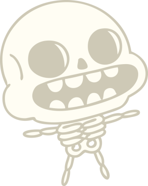 Bir insan tarafından çizilmiş mutlu cadılar bayramı iskeleti