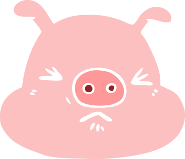 Bir insan tarafından çizilmiş düz renkli karikatür.