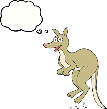 Bir insan tarafından çizilmiş serbest çizim balon karikatür kanguru