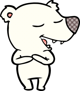 Bir insan tarafından çizilmiş kutup ayısı çizgi filmi.