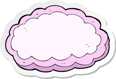 Bir insan tarafından çizilmiş karikatür dekoratif bulut çıkartması.