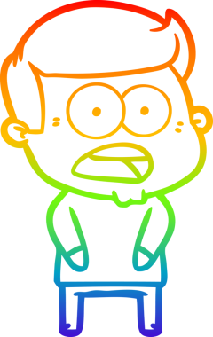 gökkuşağı gradyanı çizimi bir insan tarafından çizilmiş şok bir adam