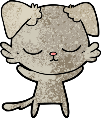 Bir insan tarafından çizilmiş şirin bir çizgi film köpeği.