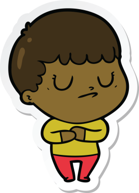 Bir insan tarafından çizilmiş huysuz bir çocuğun çıkartması.