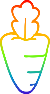 gökkuşağı gradyan çizgi çizimi bir insan tarafından çizilmiş havuç çizgi