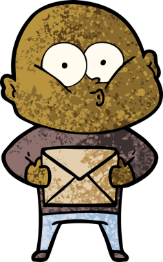 Bir insan tarafından çizilmiş kel bir adam.