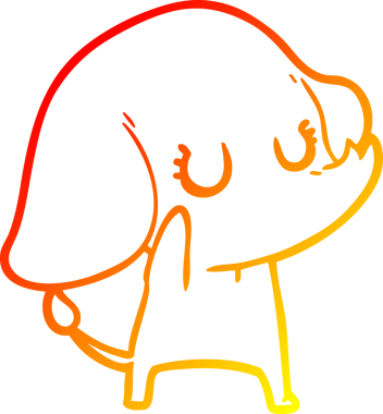 Bir insan tarafından çizilmiş şirin bir fil çizimi.