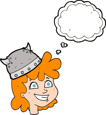 Bir insan tarafından çizilmiş serbest çizim baloncuk kadın viking