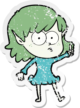 Bir karikatürün sıkıntılı çıkartması bir insan tarafından çizilmiş elf kızı şok etti.